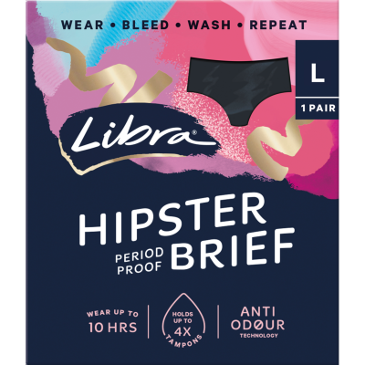 Libra Hipster Period Proof Brief Size Large 1pk