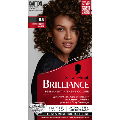 Schwarzkopf Brilliance Dark Brown Allure 88 Permanent Hair Colour 143ml