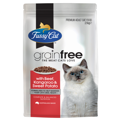 Fussy Cat Grainfree Beef Kangaroo & Sweet Potato Premium Adult Cat Food 2.5kg