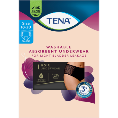 Tena Washable Absorbent Underwear Size 18-20 1pk