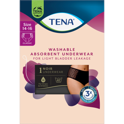 Tena Washable Absorbent Underwear Size 14-16 1pk