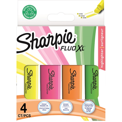Sharpie Fluo XL Highlighters 4pk