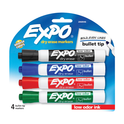 EXPO Dry Erase Low Odor Ink Assorted Whiteboard Markers ea