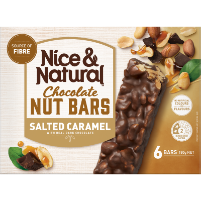 Nice & Natural Salted Caramel Chocolate Nut Bars 6 x 30g