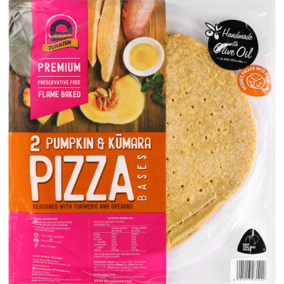 Turkish Pumpkin & Kumara Pizza Bases 2pk