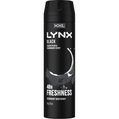 Lynx Black Frozen Pear & Cedarwood Scent 48hr Deodorant Bodyspray 250ml