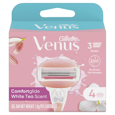 Gillette Venus Venus Comfortglide White Tea Scent Cartridges 4pk