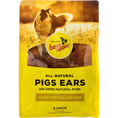 Bow Wow All Natural Air-Dried Natural Pork Pigs Ears 5pk