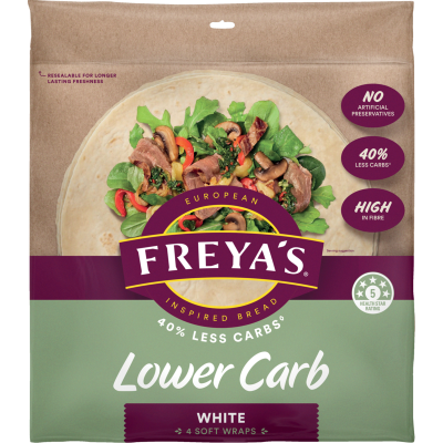 Freya's Lower Carb White Wraps 4pk