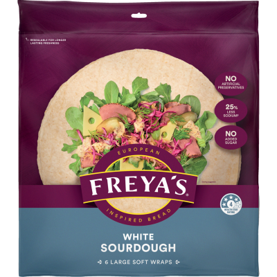 Freya's White Sourdough Wraps 6pk