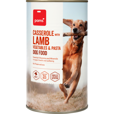 Pams Casserole With Lamb Vegetables & Pasta Dog Food 1.2kg