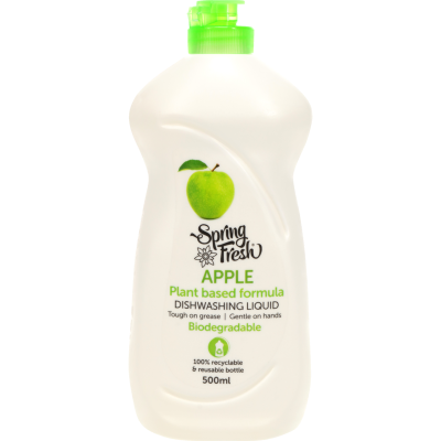 Spring Fresh Apple Plant Based Formula Dishwashing Liquid 500ml