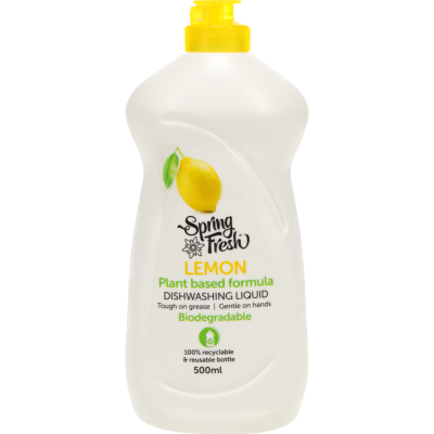 Spring Fresh Lemon Plant Based Formula Dishwashing Liquid 500ml
