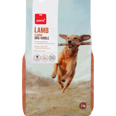 Pams Lamb Flavour Dog Kibble 3kg