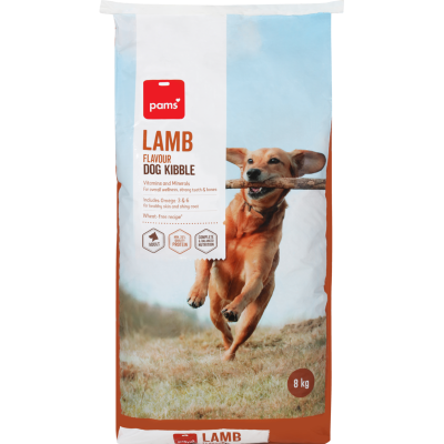 Pams Lamb Flavour Dog Kibble 8kg