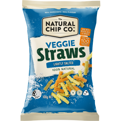 The Natural Chip Company Lightly Salted Veggie Straws 100g