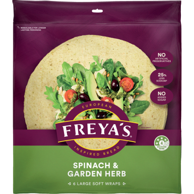 Freya's Spinach & Garden Herb Wraps 6pk