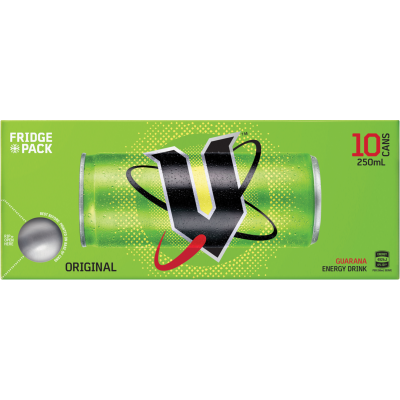 V Green Guarana Energy Drink 10pk