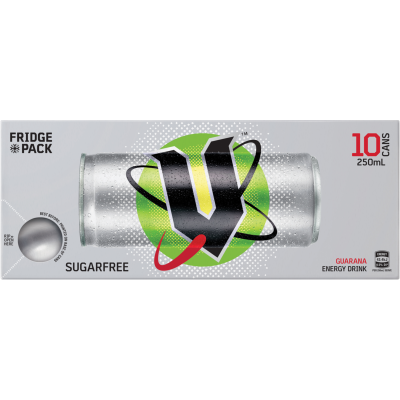 V Sugarfree Guarana Energy Drink 10 x 250ml