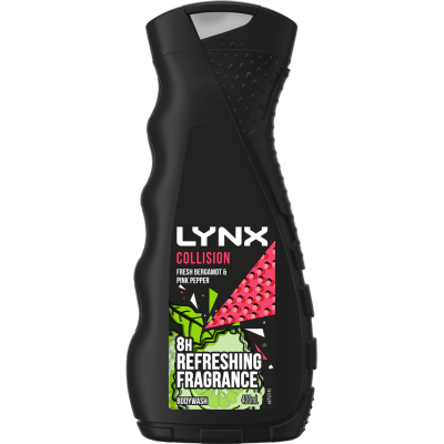 Lynx Collision Fresh Bergamot + Pink Pepper 3 In 1 Body Face Hair Wash 400ml