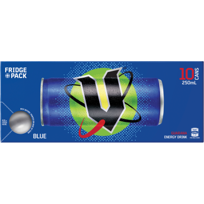 V Blue Guarana Energy Drink 10 x 250ml