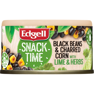 Edgell Snack Time Black Beans & Charred Corn With Lime & Herbs 70g