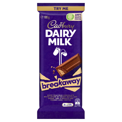 Cadbury Dairy Milk Breakaway Chocolate Block 180g