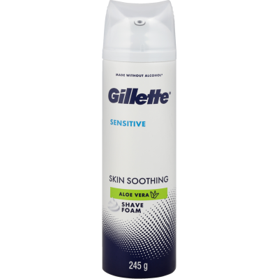 Gillette Sensitive Skin Soothing Aloe Vera Shave Foam 245g