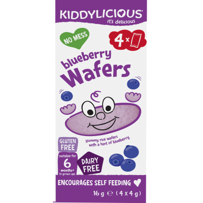 Kiddylicious Blueberry Wafers 6 Months + 4 x 4g