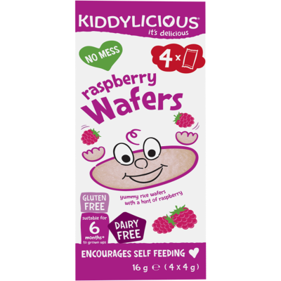 Kiddylicious Raspberry Wafers 6 Months + 4 x 4g