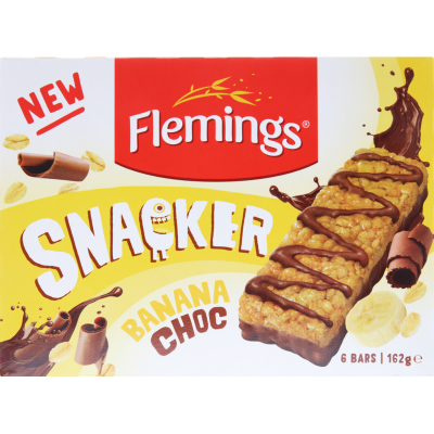 Flemings Banana Choc Snacker Bars 6 x 27g