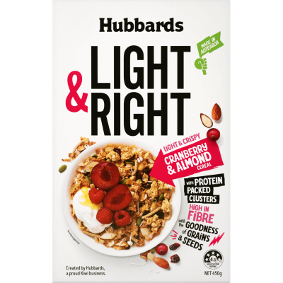 Hubbards Light & Right Cranberry & Almond Breakfast Cereal 450g