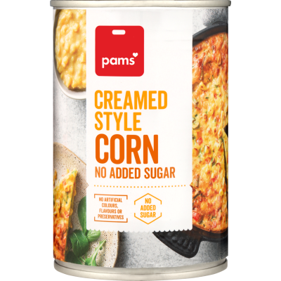 Pams Creamed Style Corn No Added Sugar 410g