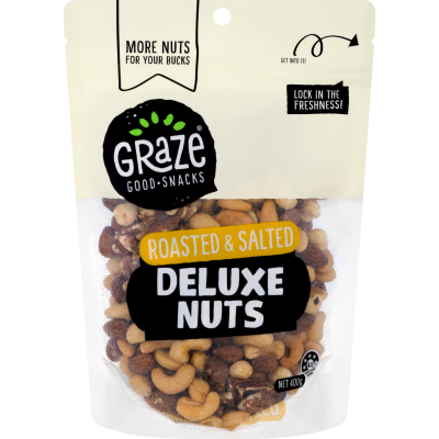 Graze Roasted & Salted Deluxe Nuts 400g – GoPotatoes