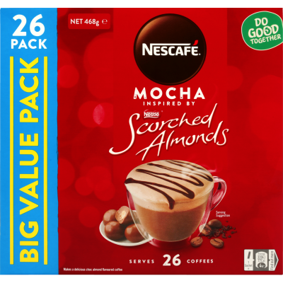 Nescafe Scorched Almonds Mocha Coffee Sachets 26 x 18g