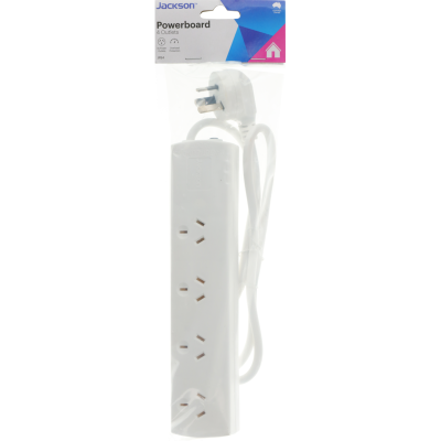 Jackson Powerboard With Overload Protection White 4 Way 1pk