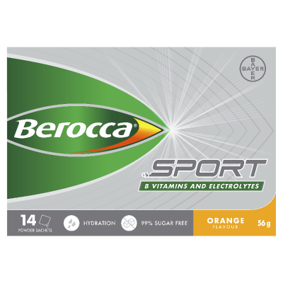 Berocca Sport Orange Flavour Electrolyte Powder Sachets 14pk