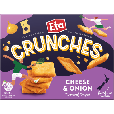 Eta Crunches Cheese & Onion Flavoured Crackers 160g