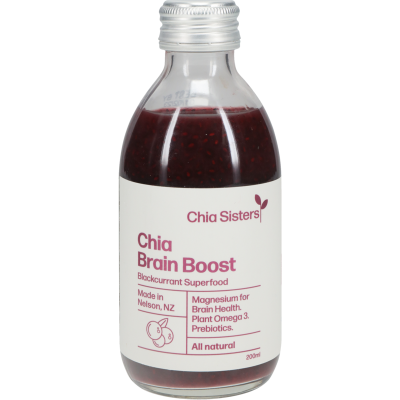 Chia Sisters Chia Brain Boost Blackcurrant Superfood 200ml