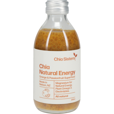 Chia Sisters Chia Natural Energy Orange & Passionfruit Superfood 200ml