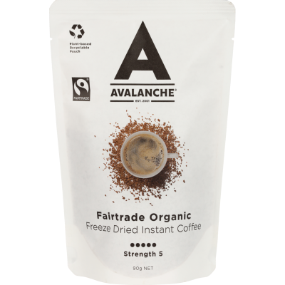 Avalanche Strength 5 Fair Trade Organic Freeze Dried Instant Coffee 90g