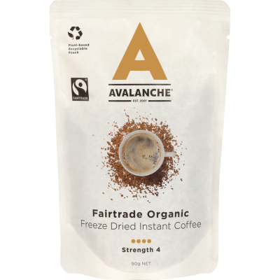 Avalanche Strength 4 Fair Trade Organic Freeze Dried Instant Coffee 90g