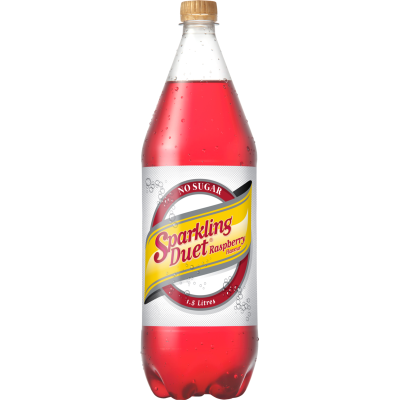 Schweppes No Sugar Sparkling Duet Raspberry Flavour Soft Drink 1.5l