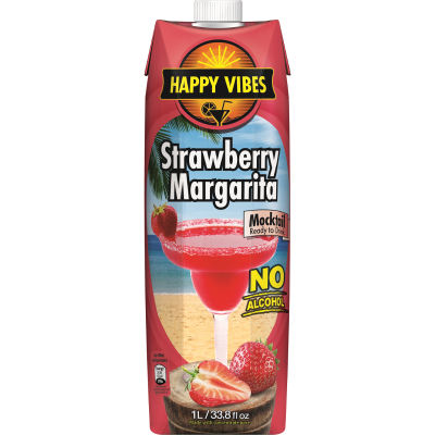 Happy Vibes Strawberry Margarita Mocktail Drink 1l