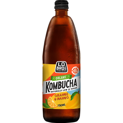 Lo Bros Orange & Mango Kombucha 750ml