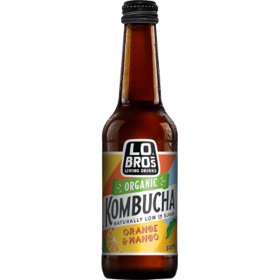 Lo Bros Organic Orange & Mango Kombucha 330ml