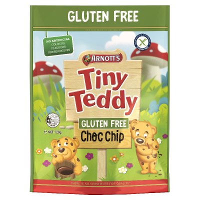 Arnott's Tiny Teddy Gluten Free Choc Chip Biscuits 120g