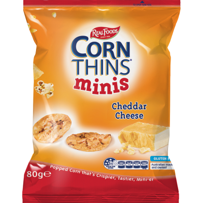 Real Foods Cheddar Cheese Corn Thins Minis 80g