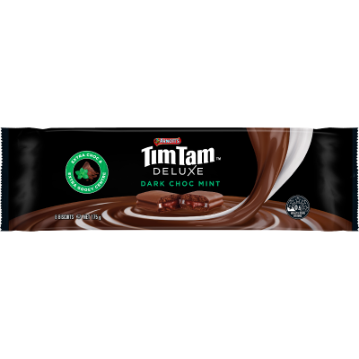 Arnott's Tim Tam Deluxe Dark Choc Mint Chocolate Biscuits 175g