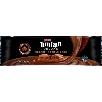 Arnott's Tim Tam Deluxe Decadent Triple Choc Chocolate Biscuits 175g